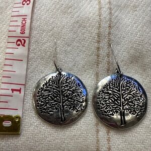 Silver Tree Design Earrings